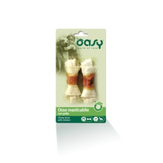 Oasy Snack Dog - OSSO masticabile con pollo Tg M Blister 56 gr (6pz)