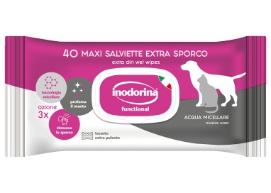 Inodorina Salviette Extra Sporco funzionali  Acqua Micellare 40pz